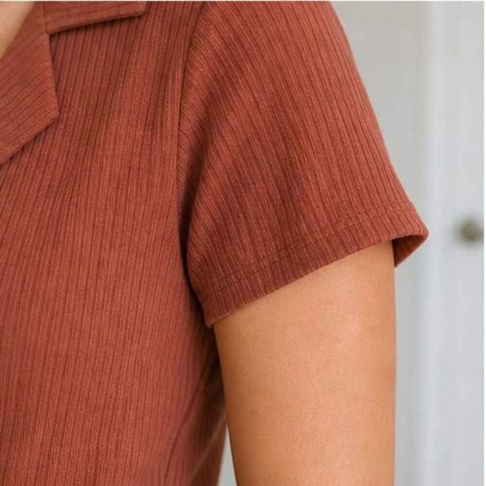 Rust V Neck Top - Picture 5 of 6